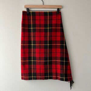 JW Anderson x Uniqlo Red Plaid Wool Blend Midi Skirt Women’s Size 2